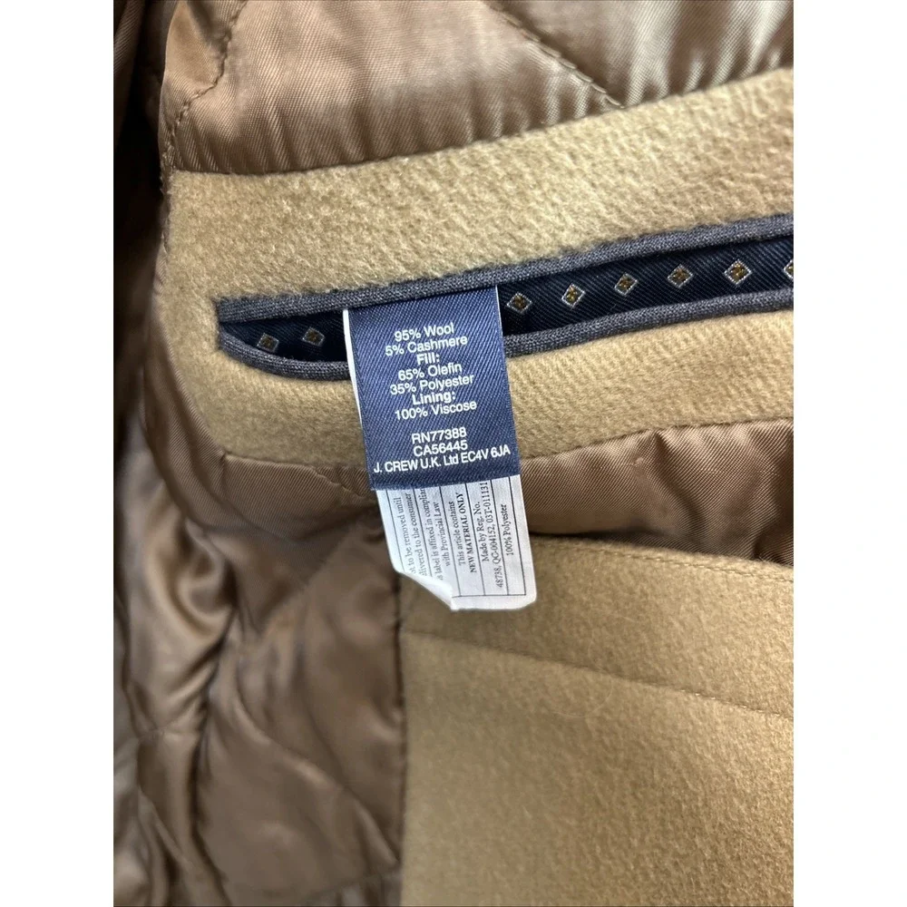 J.Crew Men's Ludlow Topcoat Italian Wool Cashmere Blend $450 Beige 40L Old Money